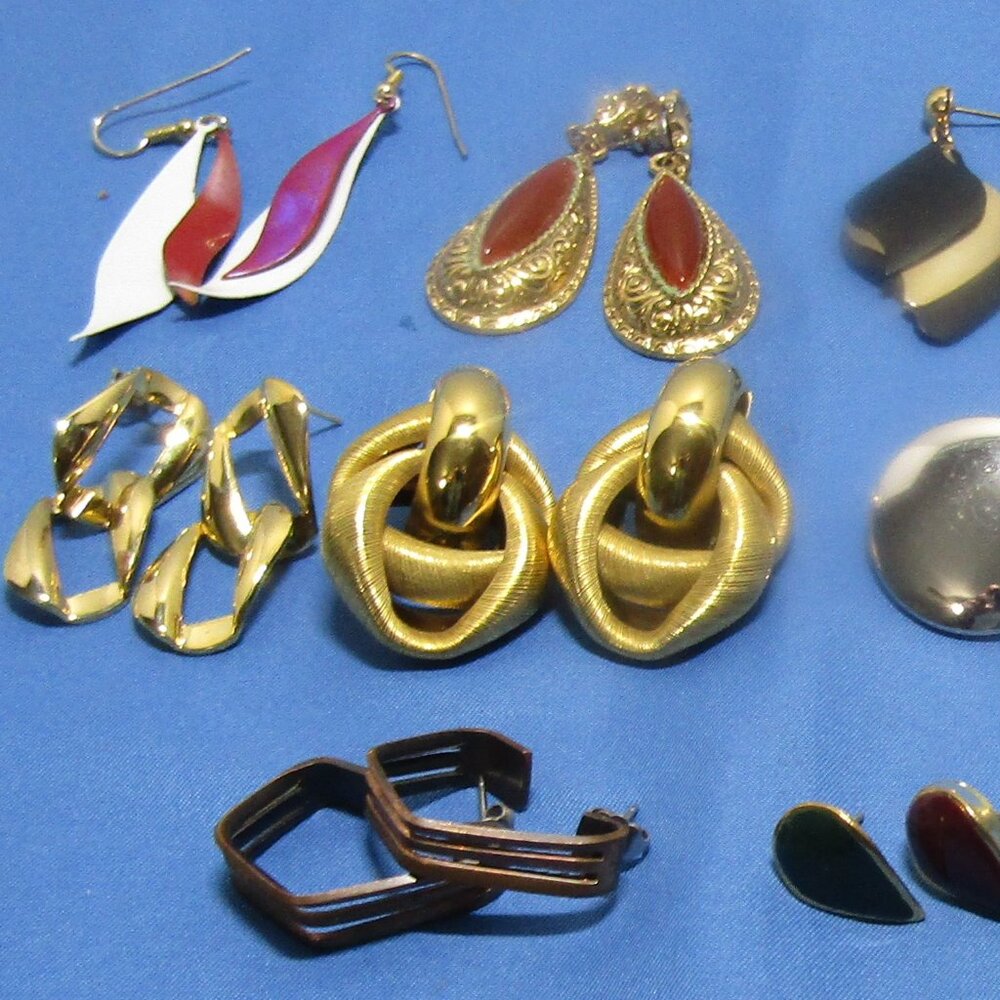 retro vintage pierced earrings assorted styles and sizes EUC